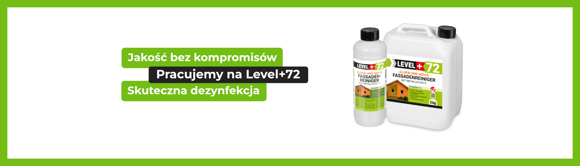 Środki chemiczne Level+72 Algen und Moos do czyszczenia elewacji i dezynfekcji.